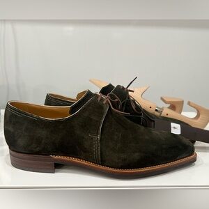 Corthay Men's Arca Pullman Lace-up Suede Shoes In Olive